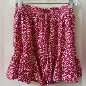 L Love Red and White Animal Print Skort